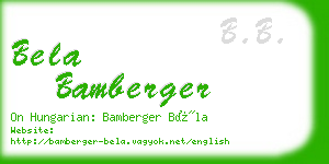 bela bamberger business card